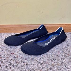 Rothy’s Black Round Toe Comfortable Flats Size 8 MSRP $129